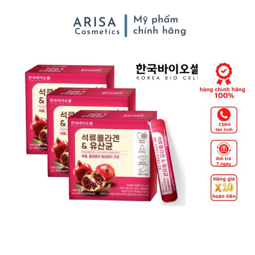 COLLAGEN LỰU ĐỎ UỐNG BIO CELL HÀN QUỐC HỘP 30 GÓI ARISA COSMETICS