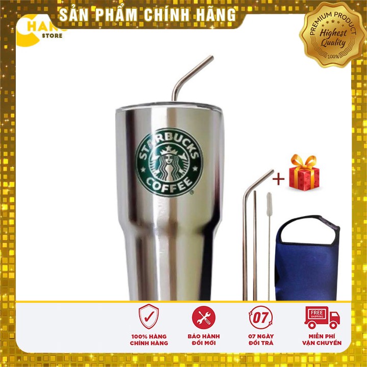 Cốc Giữ Nhiệt Thái Lan 900ml + Tặng Kèm Túi Đựng Và Bộ Phụ Kiện Ống Hút Tái Sử Dụng