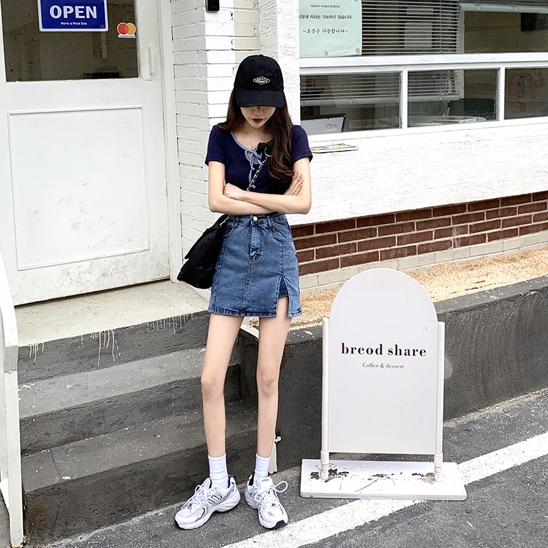 Chân Váy Jean Chữ A Lưng Cao Thời Trang Cho Nữ | BigBuy360 - bigbuy360.vn