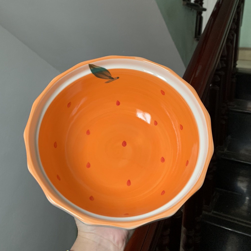 Chén Dĩa Dễ Thương Đĩa Sứ Set Bát Đĩa Decor Bát Ăn Cơm Chén Sứ Quả Cam Siêu Xinh S147