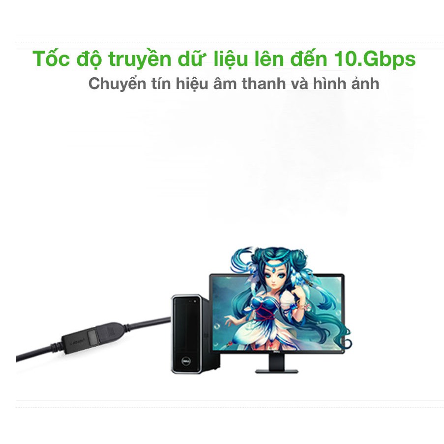 Cáp nối dài DisplayPort 1 đầu đực, 1 đầu cái dài 1M UGREEN DP104 (màu đen)