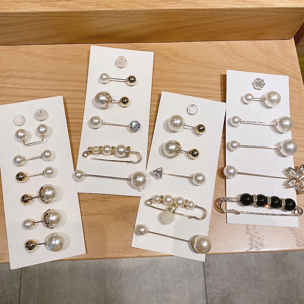 Bộ Ghim Cài Thắt Lưng Đính Đá Ngọc Trai Chất Lượng Cao