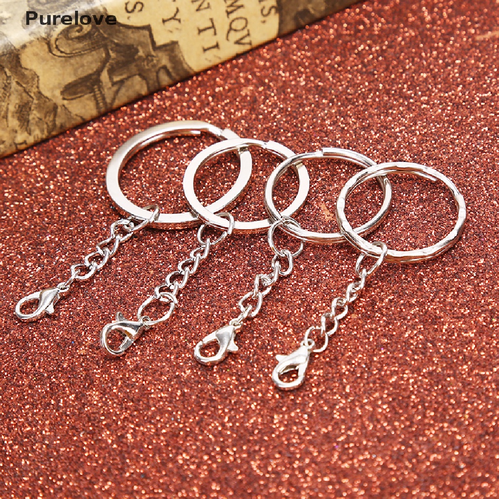 Bộ 10 Móc Khóa Bạc Bóng DIY