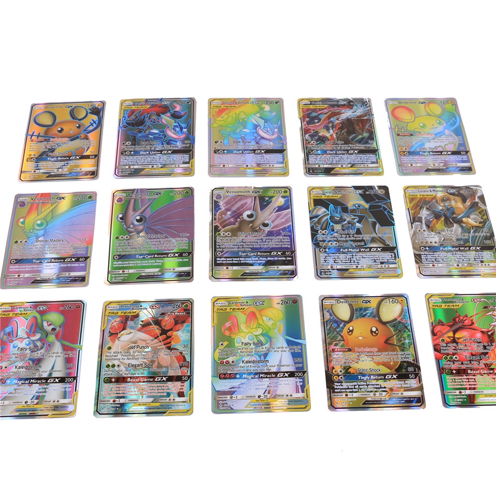 200PCS/Bộ Thẻ Bài Chơi Game Pokemon RARE GX Thẻ Bài Pokemon TCG Thẻ Trading Card Game Pokemon Loại Thẻ Bóng Cao Cấp Nhiều Loại Thẻ Pokemon