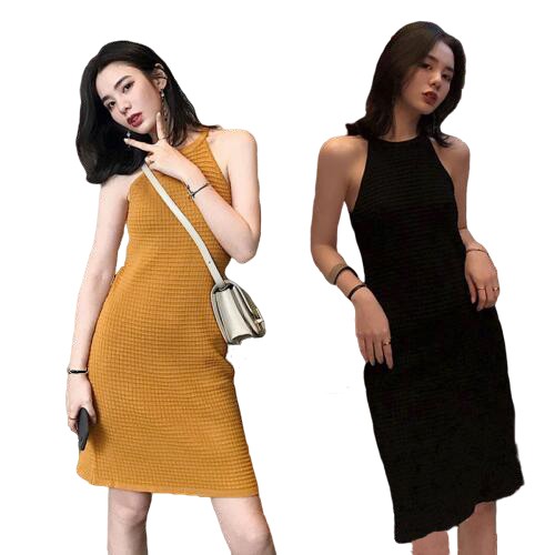 Đầm không tay dệt kim phong cách Hàn Quốc thanh lịch | BigBuy360 - bigbuy360.vn