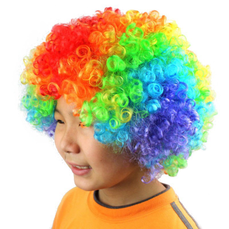 1 bộ tóc giả uốn xù mì nhiều màu phù hợp cosplay Halloween/lễ hội
