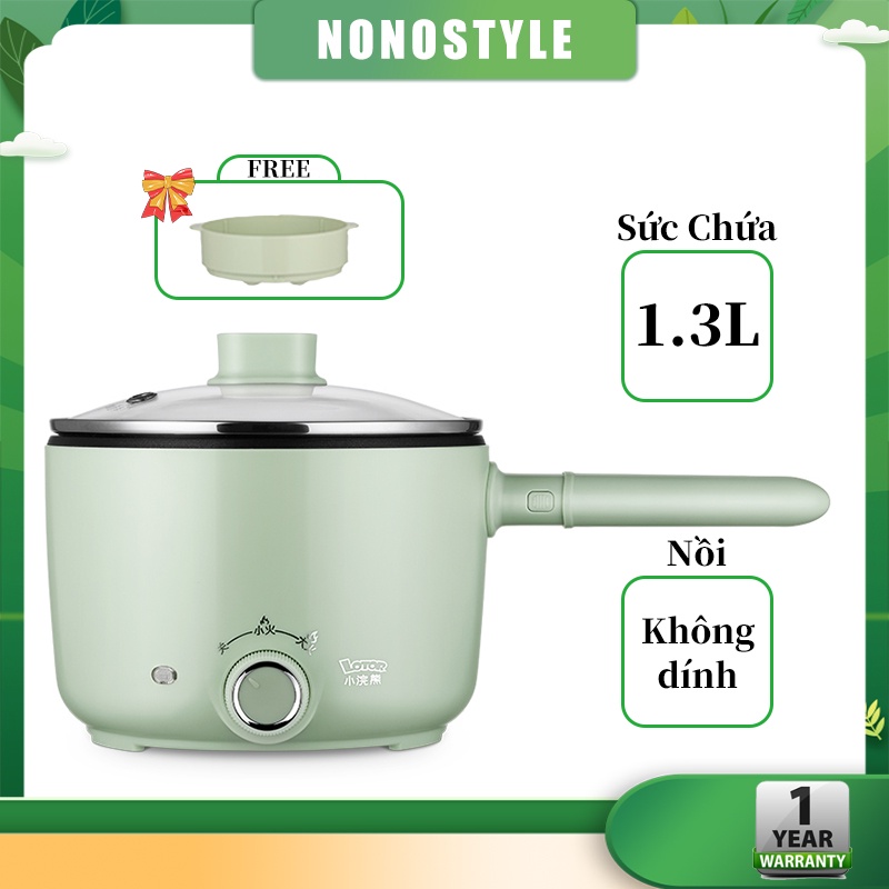 Nồi điện đa năng chống dính Lotor 1.3L - Nấu cơm, lẩu, hấp, luộc, chiên xào tiện lợi - Bảo hành 12 tháng