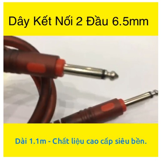 jack 6.5mm Dài 1.1m kết nối mic không dây  và âmly , vang các loại