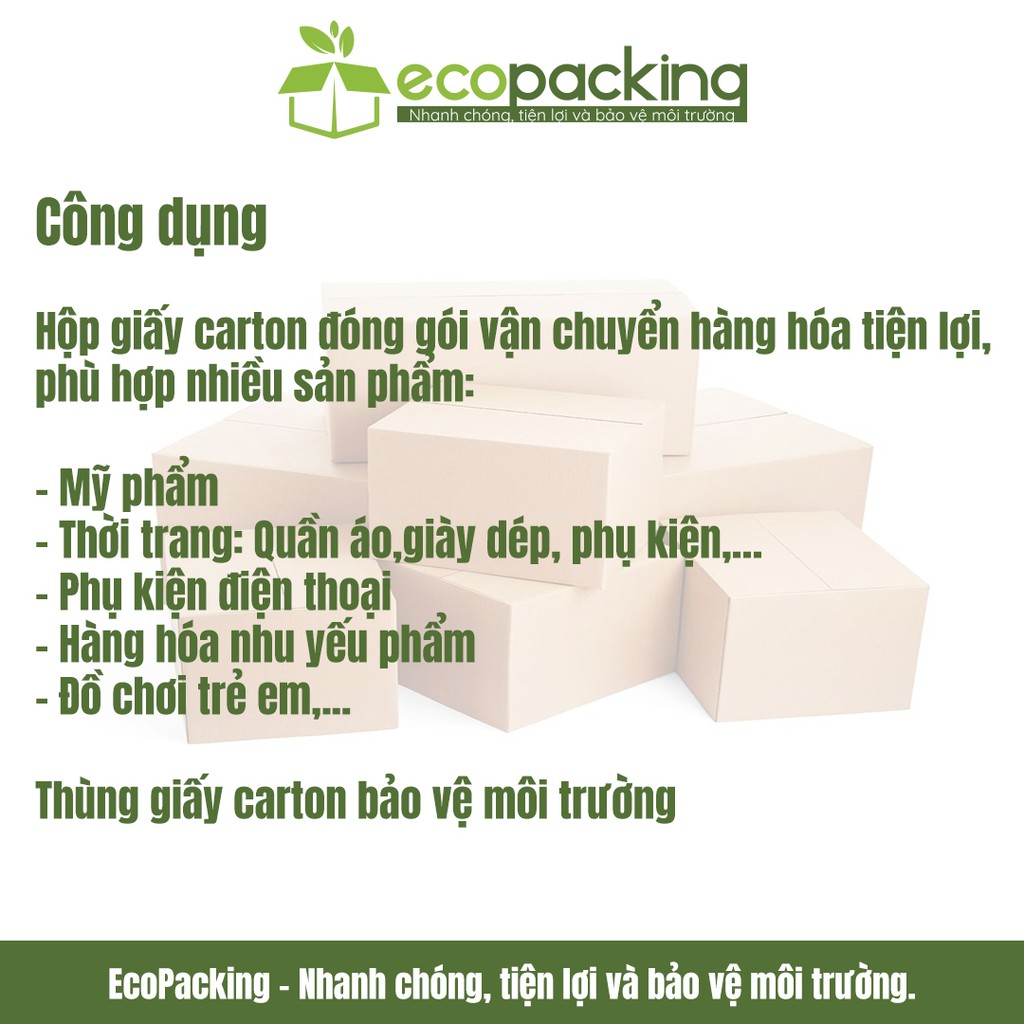 [XẢ KHO] Combo 50 hộp carton đựng quần áo size 25x17x7 cm