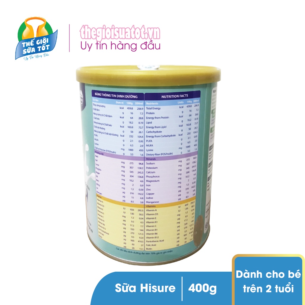 Sữa cao năng lượng Hisure 400G (date mới)