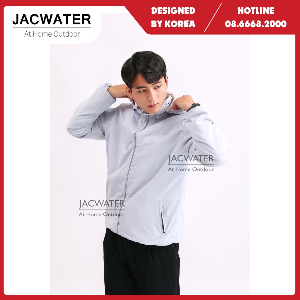Áo khoác gió lót lông mềm nam nữ mùa đông form rộng chống nước cản bụi JACWATER V480