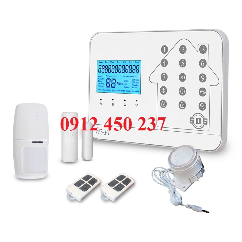 Báo trộm không dây dùng SIM + Dây điện thoại + WIFI. BH 12 tháng