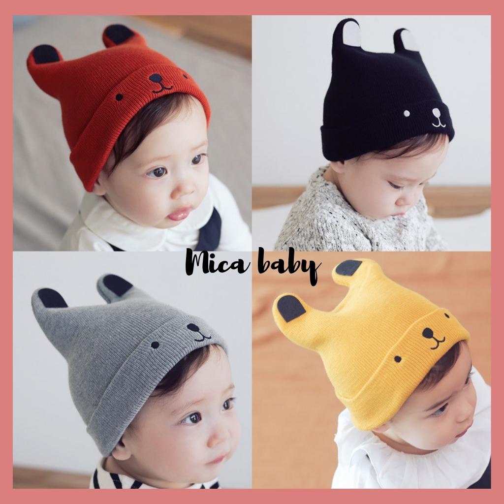 Mũ len hình mặt mèo dễ thương cho bé từ 3 tháng - 3 năm ML150 Mica Baby