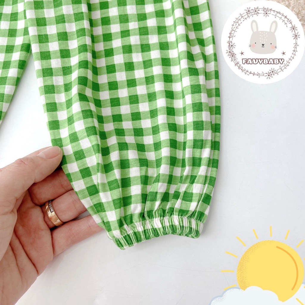 Bộ Dài Tay MINKY MOM Chính Hãng Bé Trai Bé Gái Quần Alibaba sọc Caro Đơn Sắc Bé 0 1 2 3 4 5 Tuổi - Favybaby