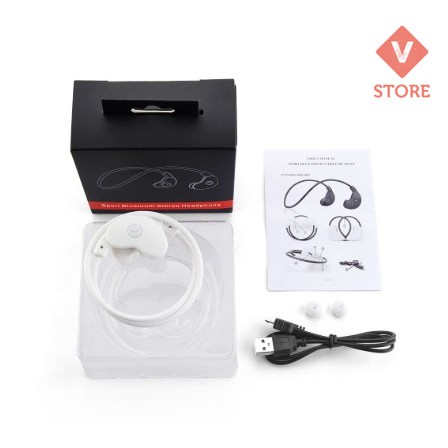 Tai nghe thể thao trắng Bluetooth 4.1