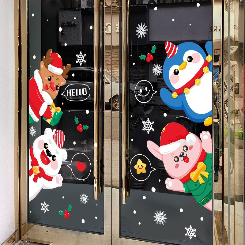 Decal dán tường Noel Hít Tĩnh Điện không Dơ Kính -