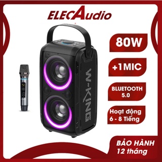 Loa Karaoke Bluetooth W King T9 Công Suất 80W Kèm Micro Bluetooh- Loa Kéo Karaoke, Loa Hát Karaoke Bluetooth Đèn LED RGB