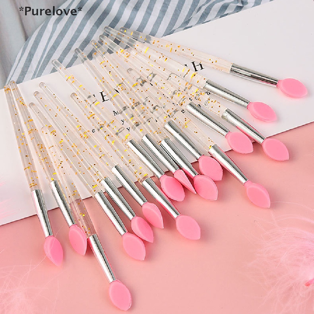 Set 10 Cọ Trang Điểm Mắt Môi Đầu Silicon Mềm Tiện Lợi