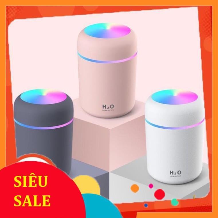 ⚡️HÀNG HOT⚡️Máy Phun Sương Tạo Độ Ẩm Không Khí Dung Tích 300ml Kết Hợp Với Đèn Led - Dạng Cầm Tay Dùng Được Trong Xe Hơi