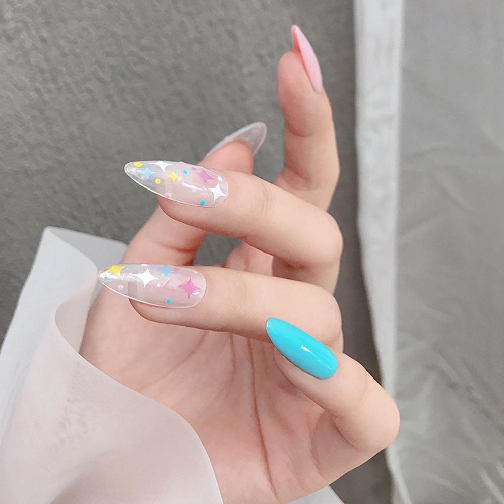 Miếng Dán Trang Trí Móng Tay Hình Gấu Và Ngôi Sao Chống Thấm Nước Độc Đáo DIY