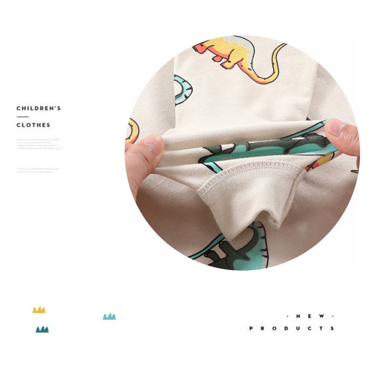 Bộ đồ ngủ tay dài chất liệu cotton xinh xắn phong cách Hàn Quốc thiết kế thời trang mùa thu cho bé 80-160CM