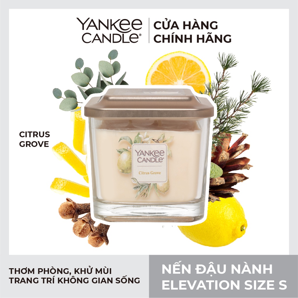 Nến ly vuông Elevation Yankee Candle size S - Citrus Grove (96g)