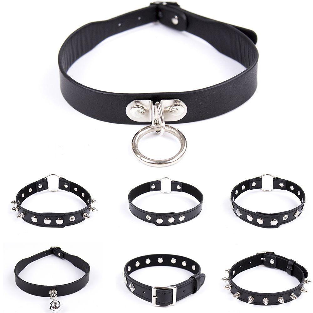 Vòng Cổ Choker Da Đính Chuông Phong Cách Rock