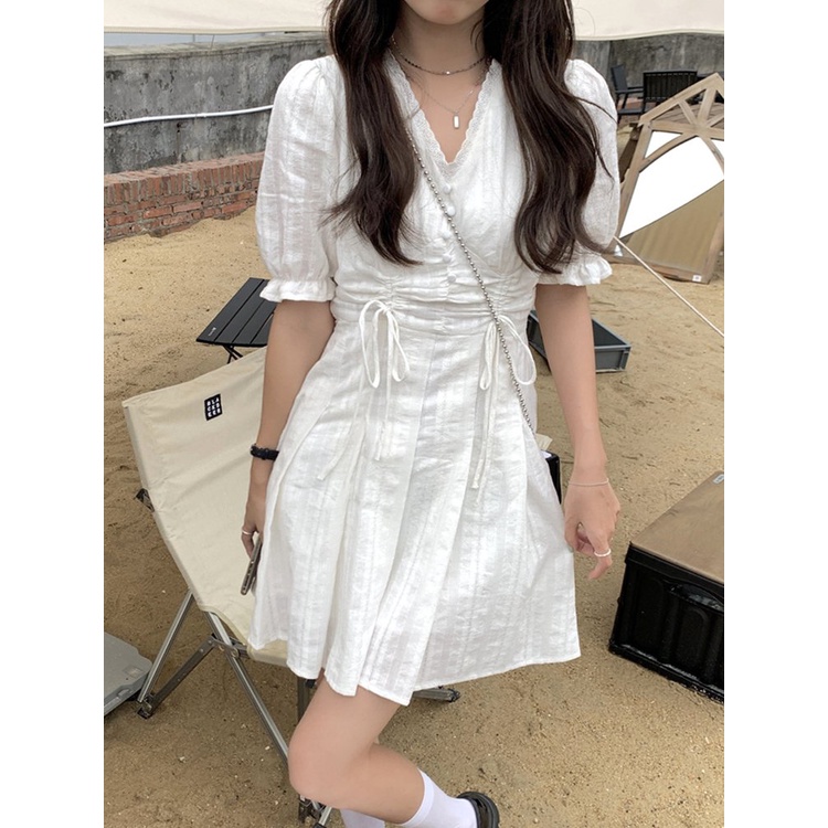 [ORDER] ĐẦM VINTAGE CỔ V TIỂU THƯ NHẸ NHÀNG ULZZANG - KÈM ẢNH THẬT | BigBuy360 - bigbuy360.vn