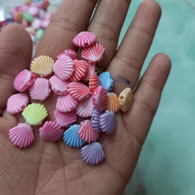 10/25/50gam Hạt Nhựa Hình Vỏ Sò Dùng Làm Phụ Kiện Thời Trang