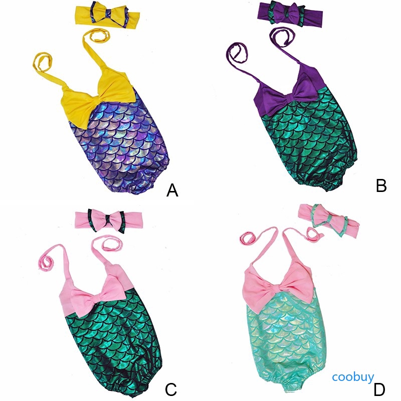 Đồ bơi 1 mảnh kiểu dáng nàng tiên cá dễ thương cho bé gái