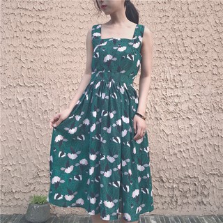 Váy maxi xanh đi biển, đi chơi