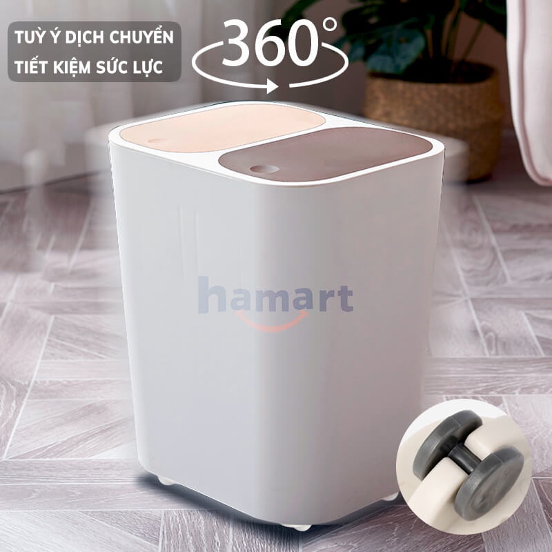 Bộ 4 Bánh Xe Dán Đáy Keo 3M Di Chuyển Thùng Rác Hộp Đựng Đồ Dạng Bánh Lăn Linh Hoạt Tiện Lợi