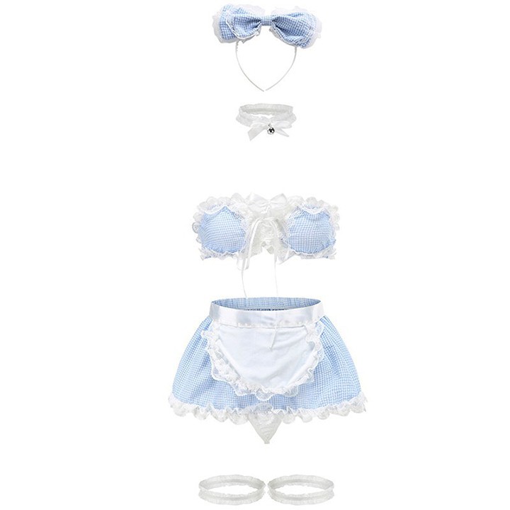 Cosplay hầu gái caro sexy áo cúp ngực váy ngắn gợi cảm | BigBuy360 - bigbuy360.vn