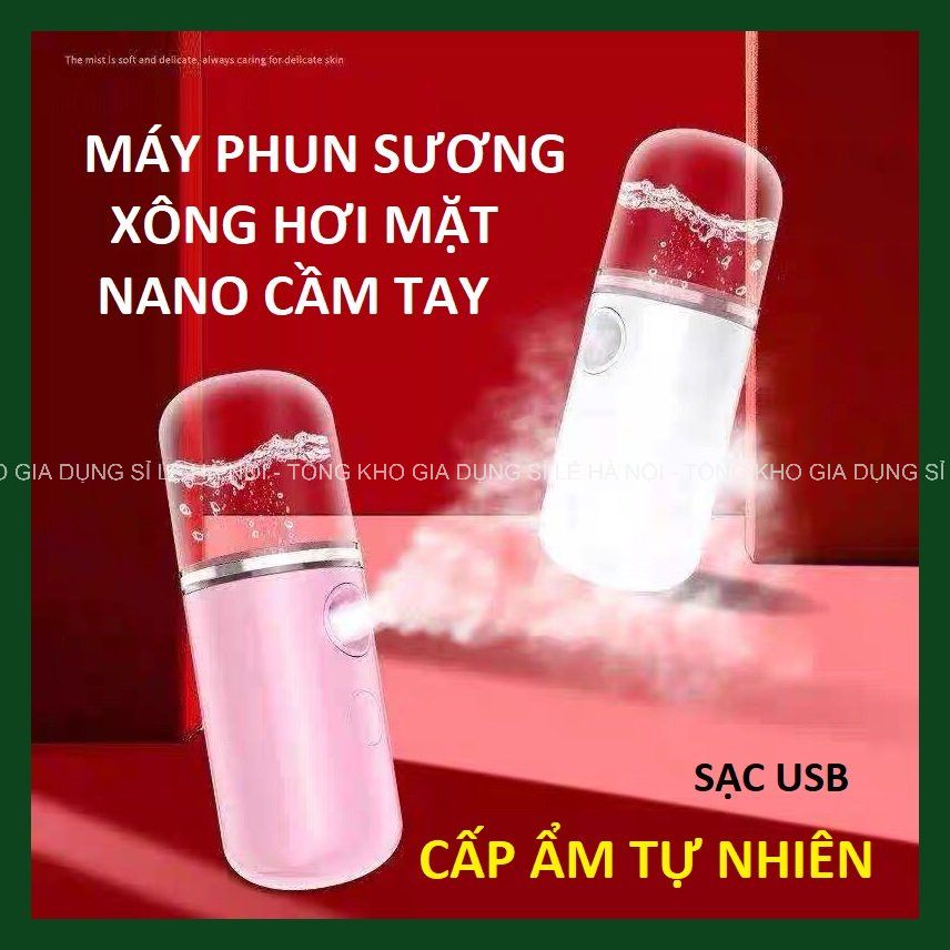 Máy Phun Sương Xông Hơi Mặt NaNo Mini Cầm Tay Hỗ Trợ Dưỡng Da Cấp Nước Tối Đa