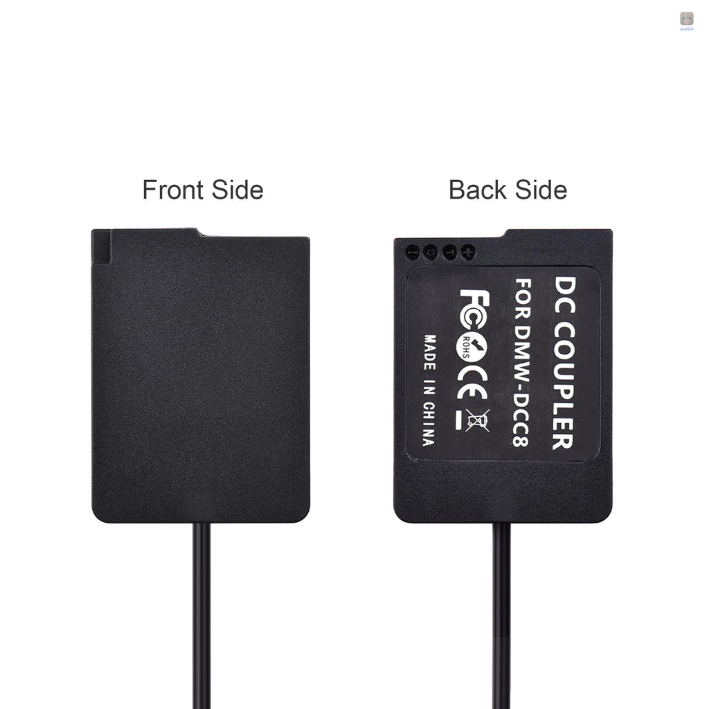 Pin giả Andoer DMW-DCC8/BLC12 với cáp đổi nguồn USB cho Panasonic Lumix DMC-FZ200 FZ300 FZ1000 FZ2500 G5 G6 G7 G80 G85