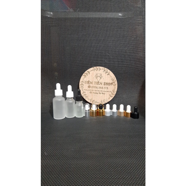 Chai thủy tinh mờ vai tròn 10ml, 20ml, 30ml đầu bóp serum