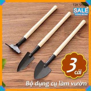 Bộ Cuốc Xẻng Mini Trồng Cây Cảnh - Chăm Sóc Cây Cảnh - Xương Rồng Tiện Lợi - T2K SHOP