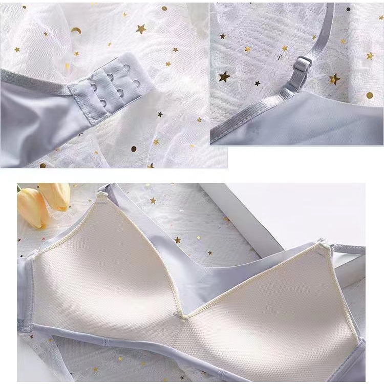 Áo Ngực Hình Tam Giác Ba Chiều Bằng Vải Lụa Lạnh Không Đường May Thân Thiện Với Da Thoáng Khí Chống Lộ Hàng 32 / 70AB