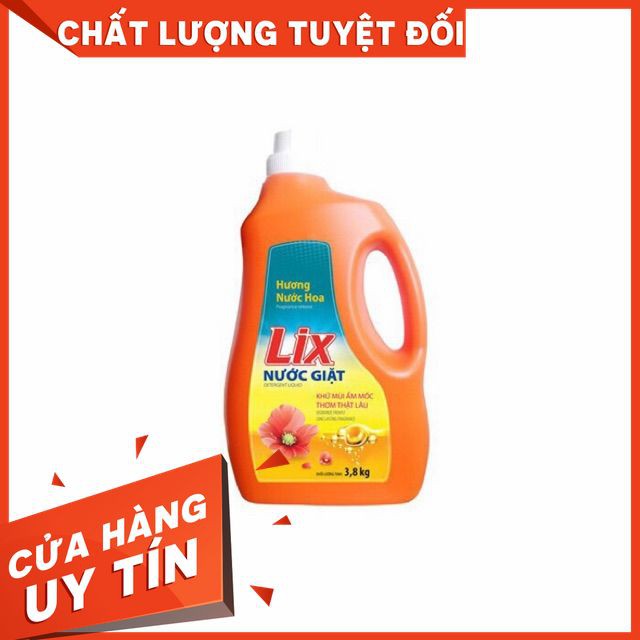 Nước Giặt LIX 3,8 Kg Hương Nước Hoa (Cam)