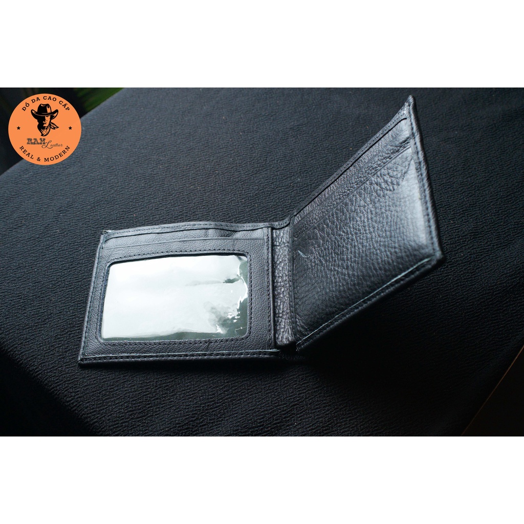 Ví nam da bò màu đen dáng ngang - RAM Leather