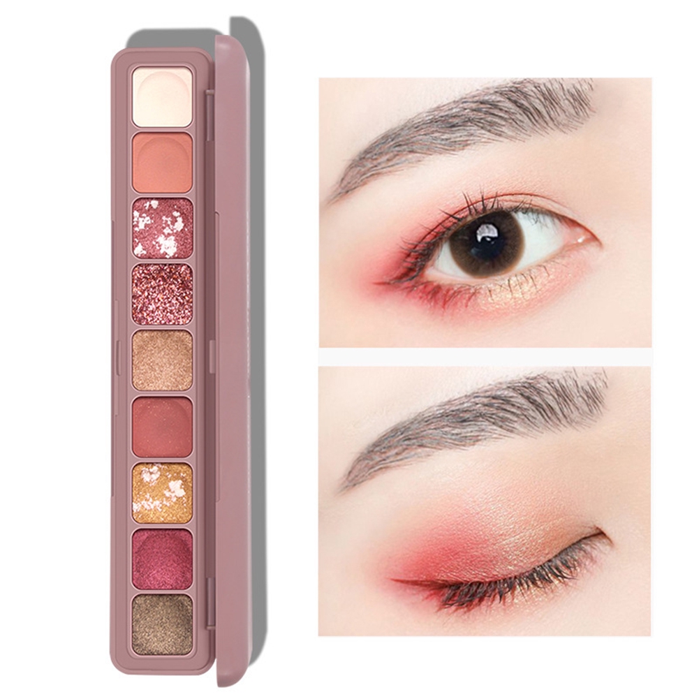 (Hàng Mới Về) Bảng Phấn Mắt 9 Màu Sắc Hiệu Ứng Lì / Ánh Nhũ Chống Nước Lên Màu Cực Chuẩn