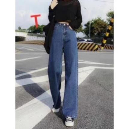 Quần bò ống rộng rua gấu và đè gấu TTO653