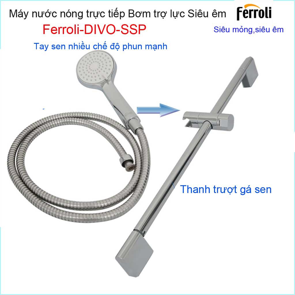 Máy nước nóng trực tiếp Ferroli có bơm SSP 4.5S, Best sales Bình nước nóng có bơm trợ tăng áp Ferroli khuyến mãi