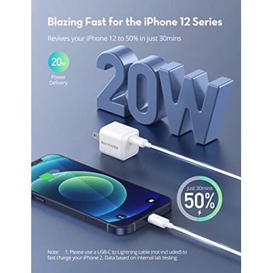 [ KHÔNG HỘP ] Củ Sạc Nhanh 20w RAVPower RP-PC150 hỗ trợ PD/PPS/QC- Bh 18 tháng - ACSTORE