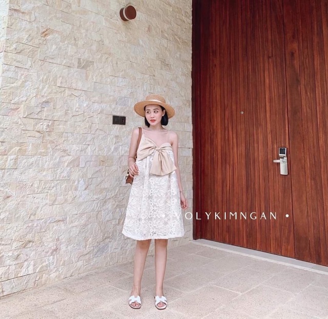 [ Mã FAMAYWA2 giảm 10K đơn 50K] Đầm ren 2 dây cột nơ | BigBuy360 - bigbuy360.vn