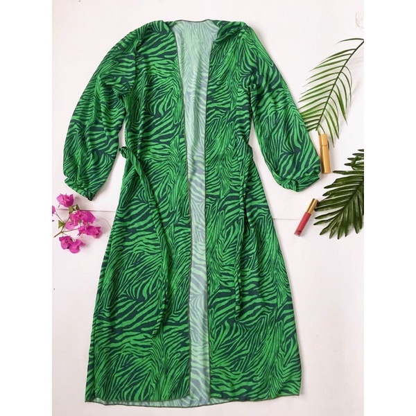 Bikini Đồ Bơi Nữ 2 Mảnh Áo Choàng Khoác Ngoà Họa Tiết Vằn Xanh Quyến Rũ Độc Lạ R33 | BigBuy360 - bigbuy360.vn