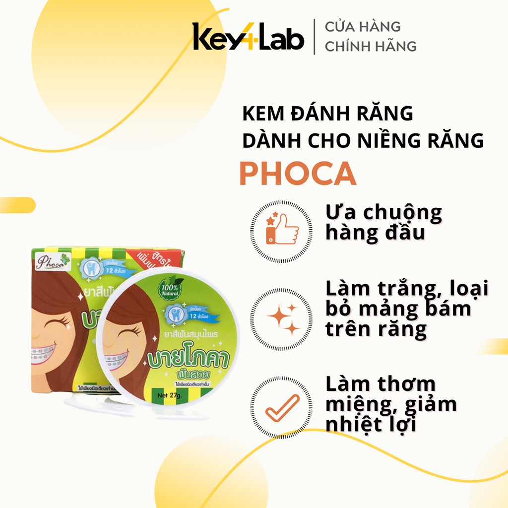 Kem đánh răng Phoca dành cho người niềng răng, làm sạch và trắng răng, thơm miệng - Key4