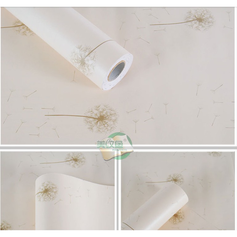 Cuộn 10m giấy dán tường bồ công kem nở khổ rộng 45cm