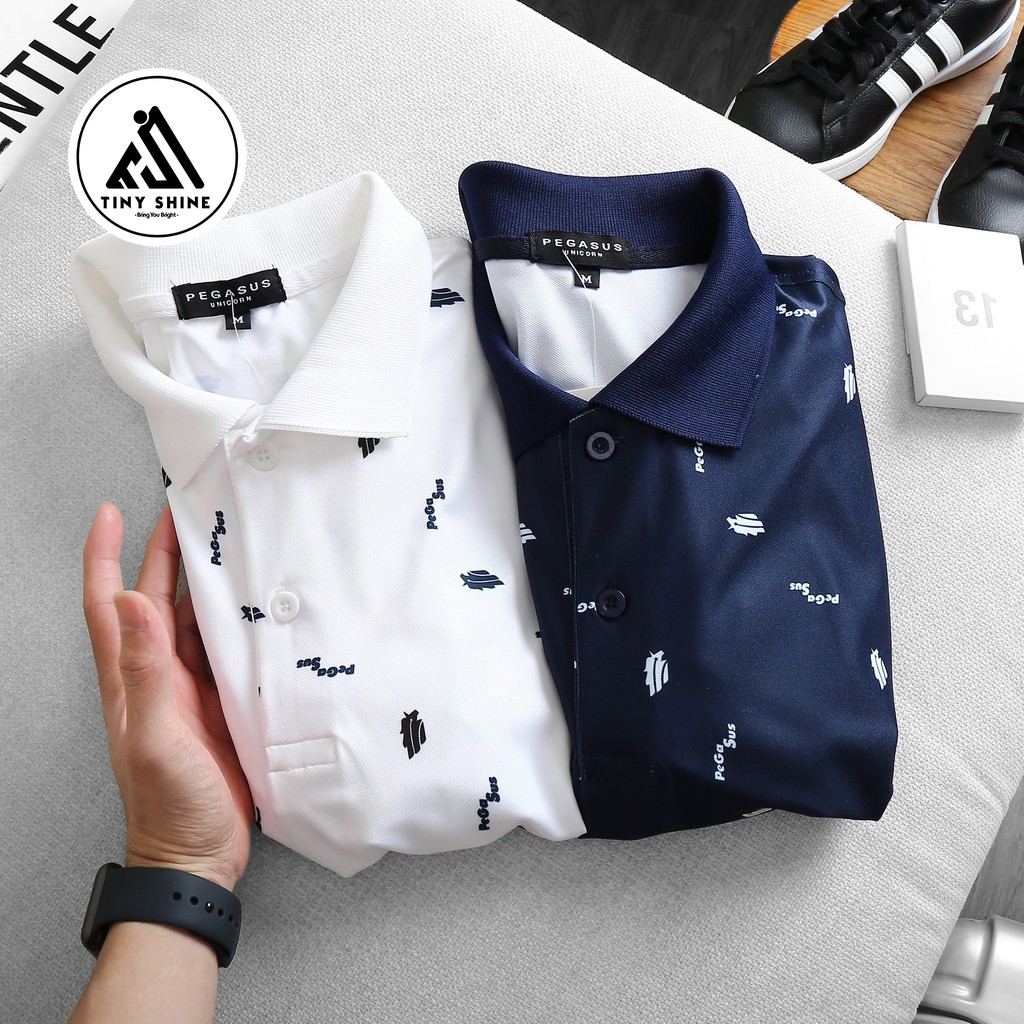 Áo Thun Cổ Polo Cotton Thoáng Mát Tay Ngắn In Hình Vải Bóng Sang Trọng Lịch Lãm  (TinyShine)