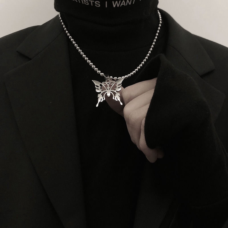 Vòng Cổ Gắn Mặt Hình Bươm Bướm Độc Đáo Phong Cách Hip-Hop Cá Tính